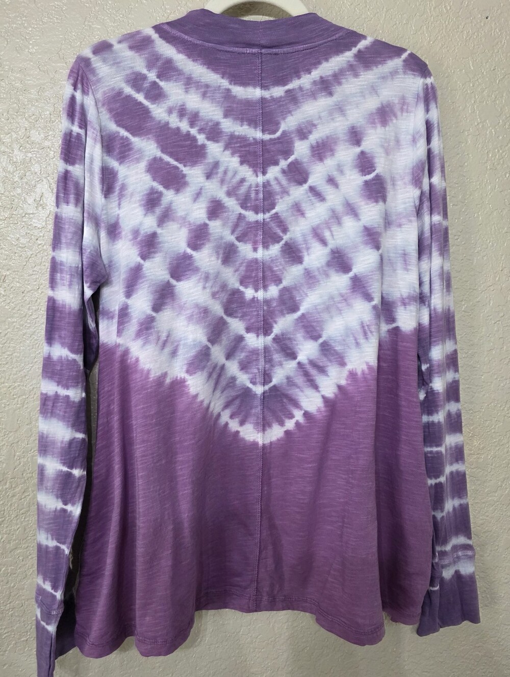LOGO by Lori Goldstein Purple & White Tie-Dye Long Sleeve Top - Picture 6 of 6